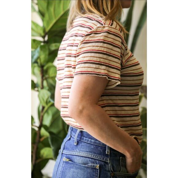 Jungmaven Striped Alta T-Shirt Hemp Cotton Tee Medium Retro Basic Sustainable - Picture 2 of 7